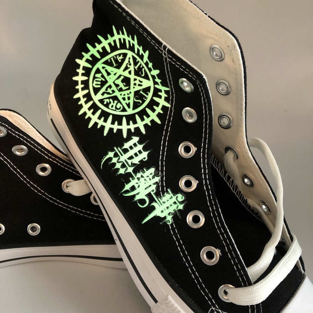 “NEW “BRIGHT HITOPS GLOW IN THE  DARK AWESOME UNIQUE SNEAKERS NEW NEW NEW - Picture 7 of 8